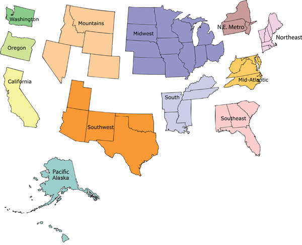 HSA Regions Map
